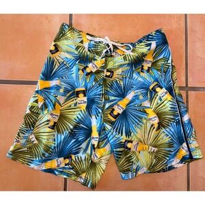 Corona Extra Beer Bottle Palm Print Board Shorts Swim Trunks Mens 34 Swimwear